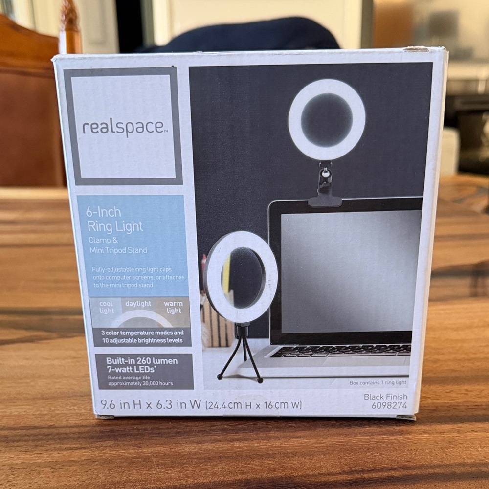 l*space Black Ring Light with Tripod Stand